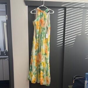 1. State Multicolor Halter Maxi Dress